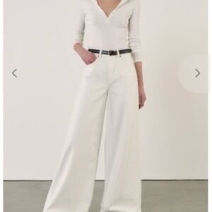 Nili Lotan Cream Wide-Leg Pants